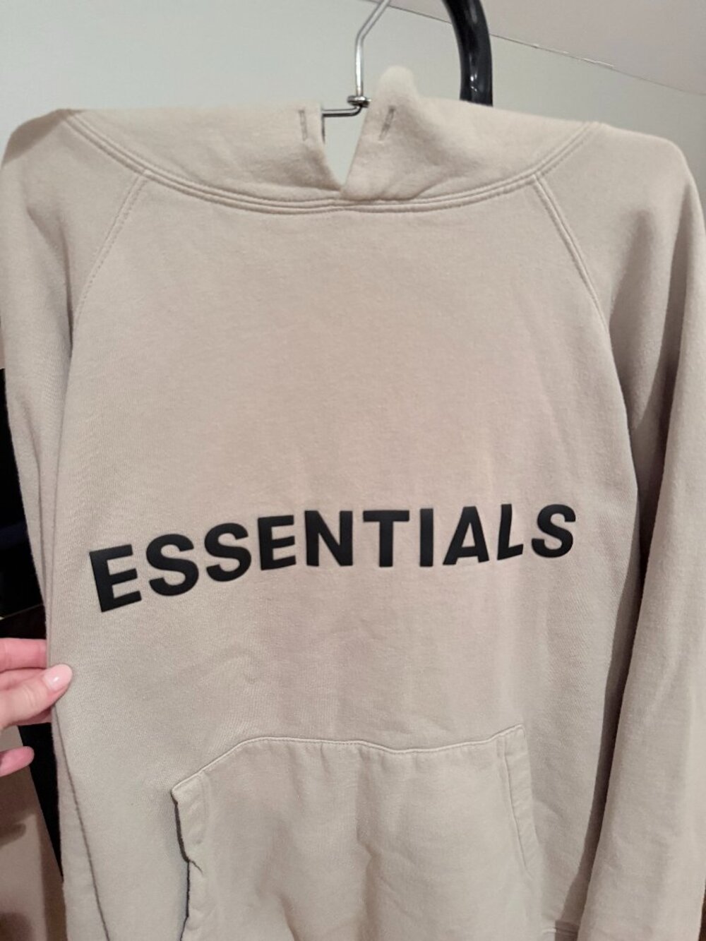 Fear of God Essentials Taupe Logo Pullover Hoodie Size L